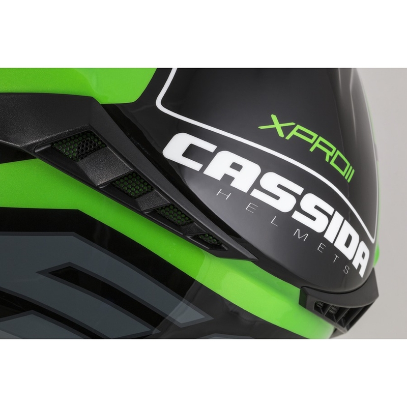 Motokrosová přilba Cassida Cross Pro II Contra černo-šedo-bílo-zelená