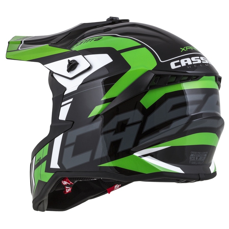 Motokrosová přilba Cassida Cross Pro II Contra černo-šedo-bílo-zelená
