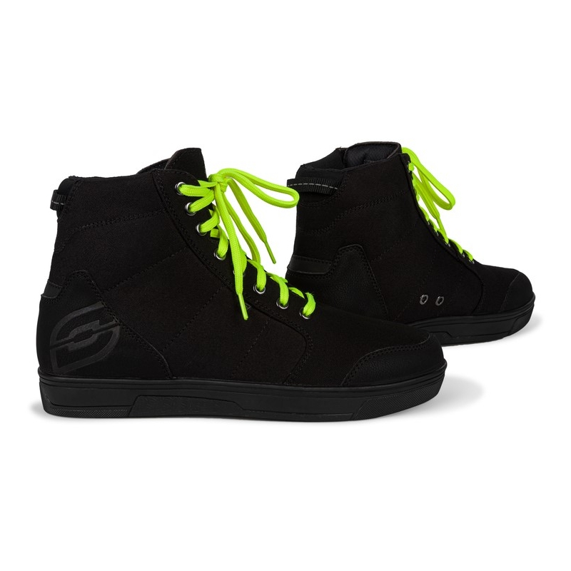 Botas de moto Ozone Town negro-amarillo fluo