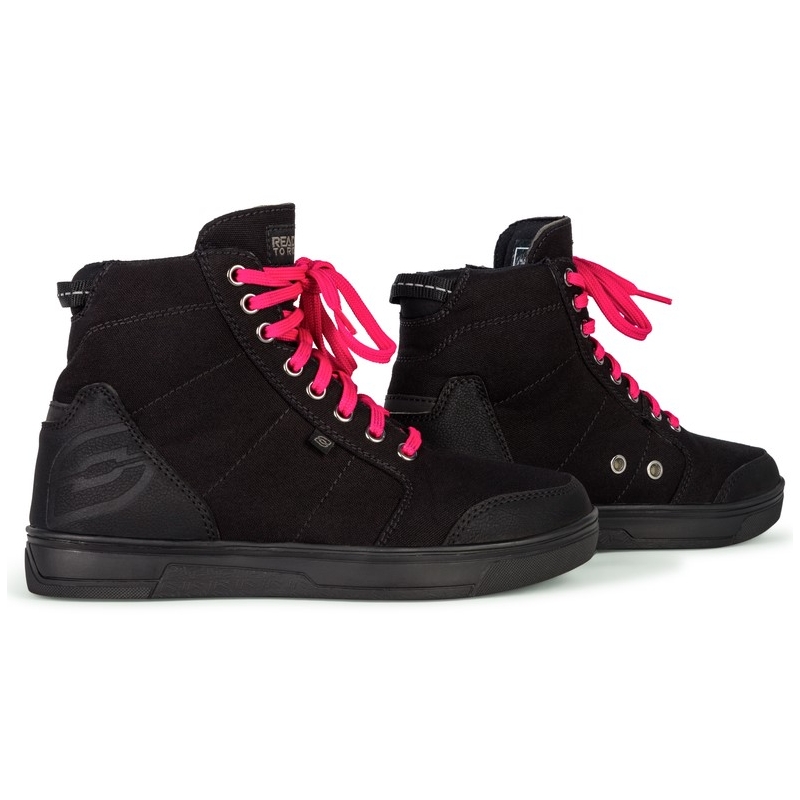 Botas de moto Ozone Town negras y rosas liquidación