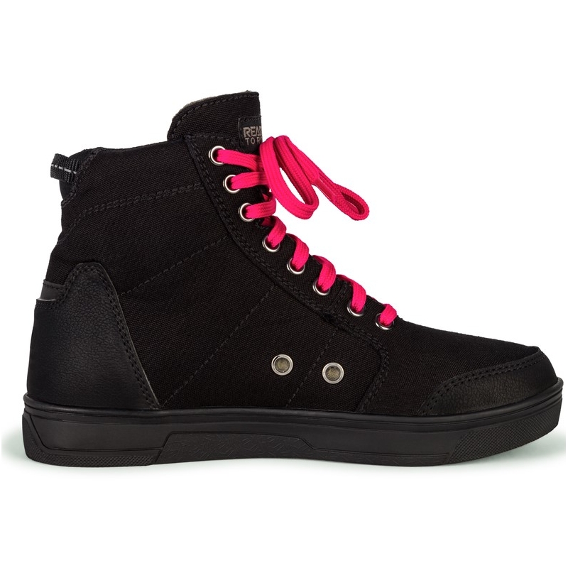 Botas de moto Ozone Town negras y rosas liquidación