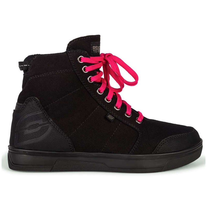 Botas de moto Ozone Town negras y rosas liquidación