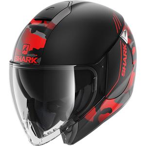 Casco abierto SHARK CITYCRUISER Genom negro-rojo liquidación