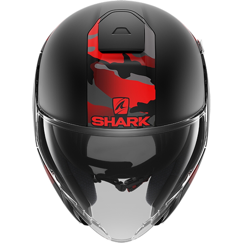 Casco abierto SHARK CITYCRUISER Genom negro-rojo liquidación