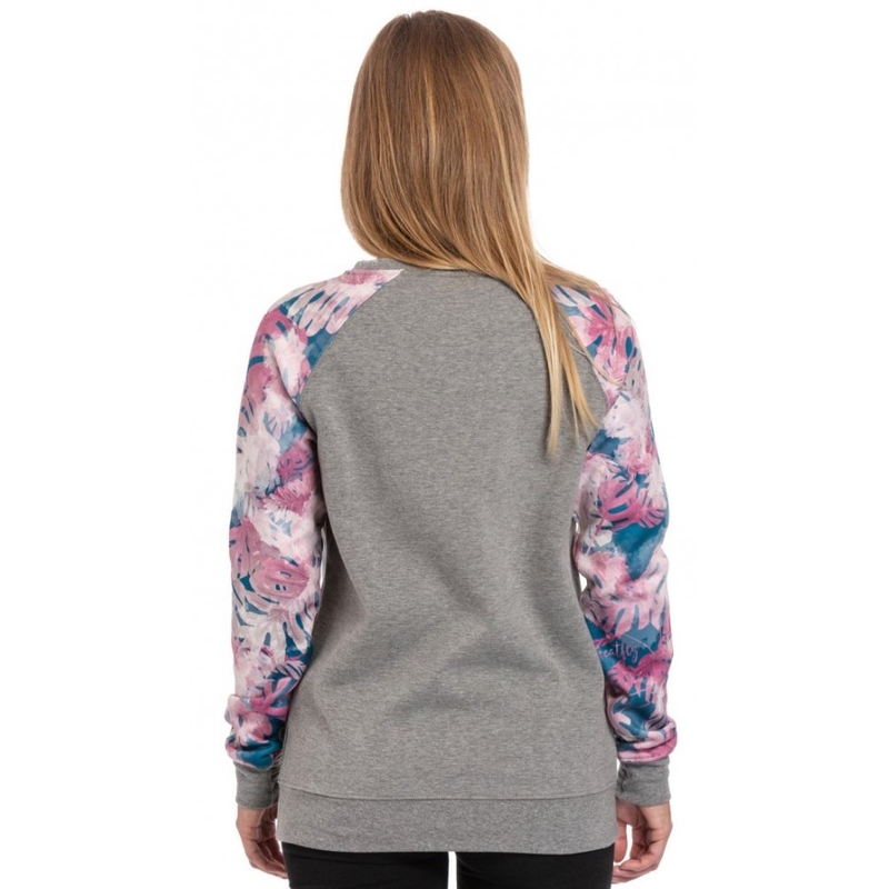 Sudadera Meatfly Robin de mujer gris-rosa liquidación