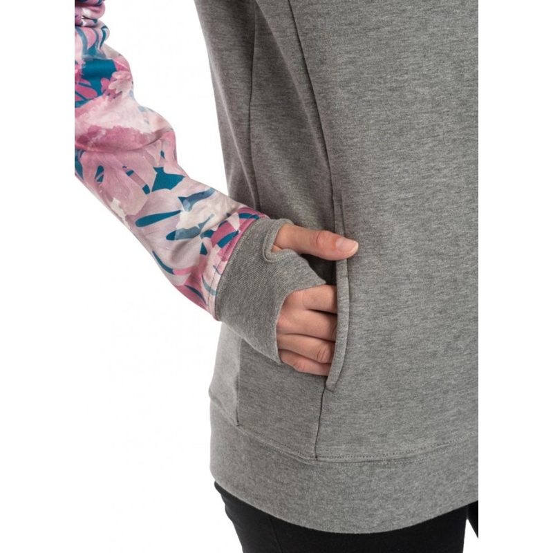 Sudadera Meatfly Robin de mujer gris-rosa liquidación