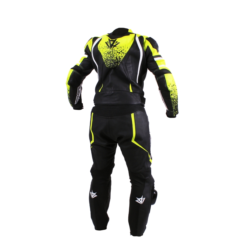 Pánská kombinéza na motorku RSA Fluo Glass černo-fluo žlutá výprodej
