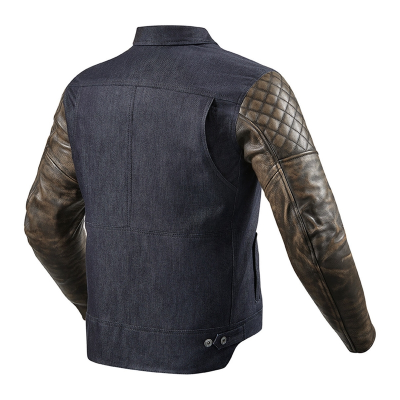 Chaqueta de moto Revit Crossroads azul-marrón liquidación