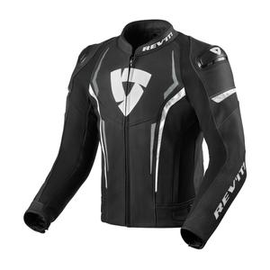 Chaqueta de moto Revit Glide negra y blanca liquidación