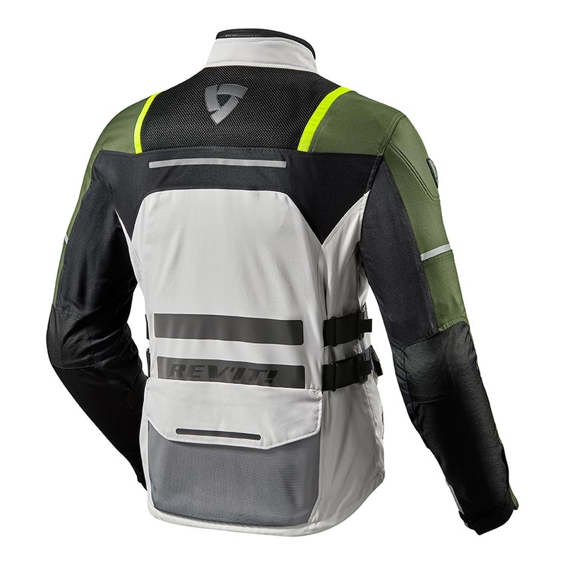 Chaqueta de moto Revit Offtrack verde plateado liquidación