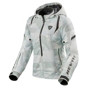Chaqueta de moto Revit Flare 2 para mujer gris y blanca