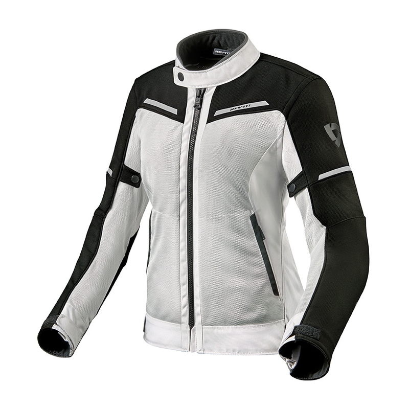 Chaqueta de moto Revit Airwave 3 Plata y Negro para mujer liquidación