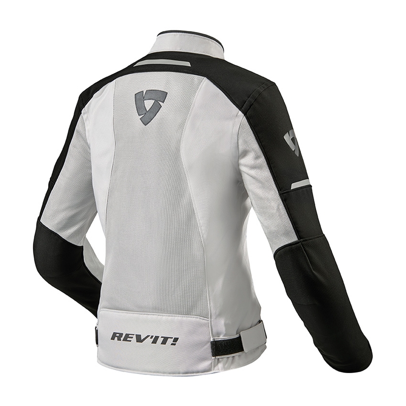 Chaqueta de moto Revit Airwave 3 Plata y Negro para mujer liquidación