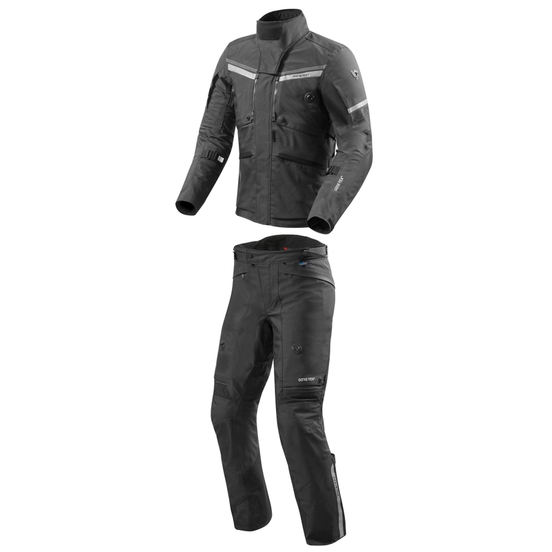 Traje de moto para hombre Revit Poseidon 2 GTX negro liquidación