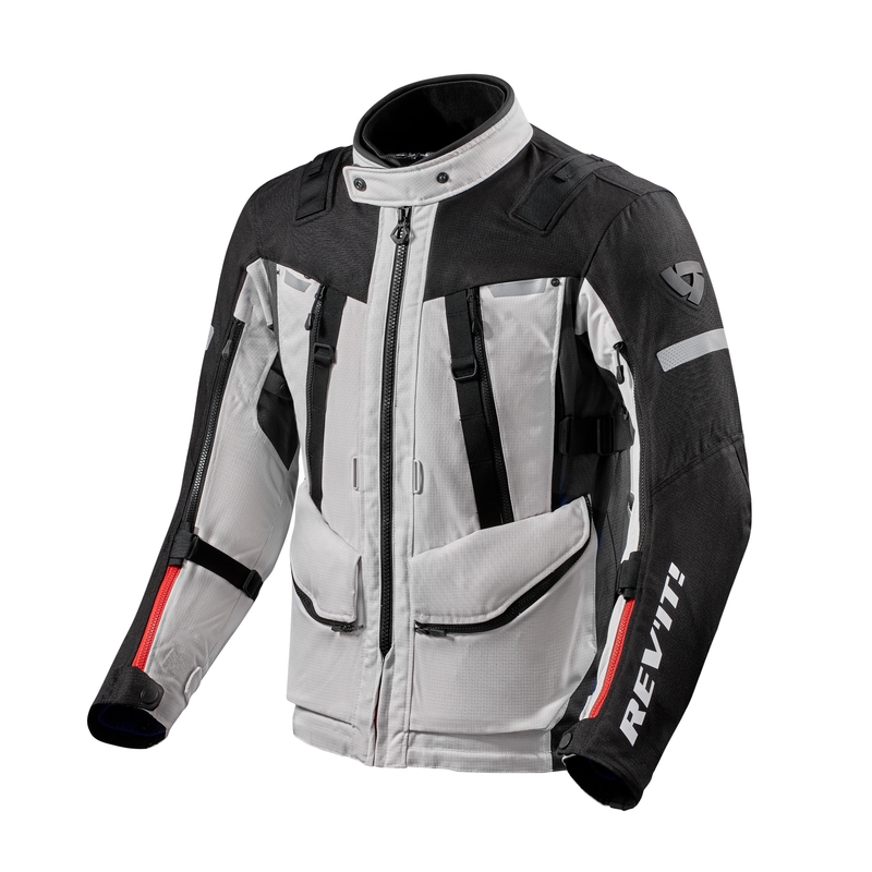 Chaqueta de moto Revit Sand 4 H2O plata-negro liquidación