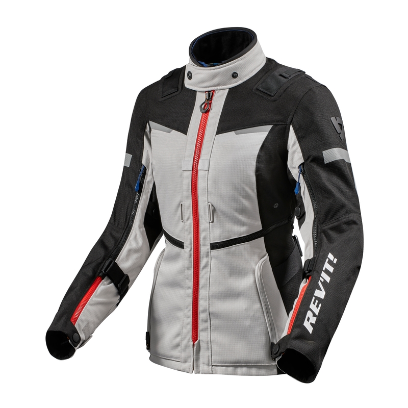 Chaqueta de moto Revit Sand 4 H2O para mujer Plata y Negro liquidación