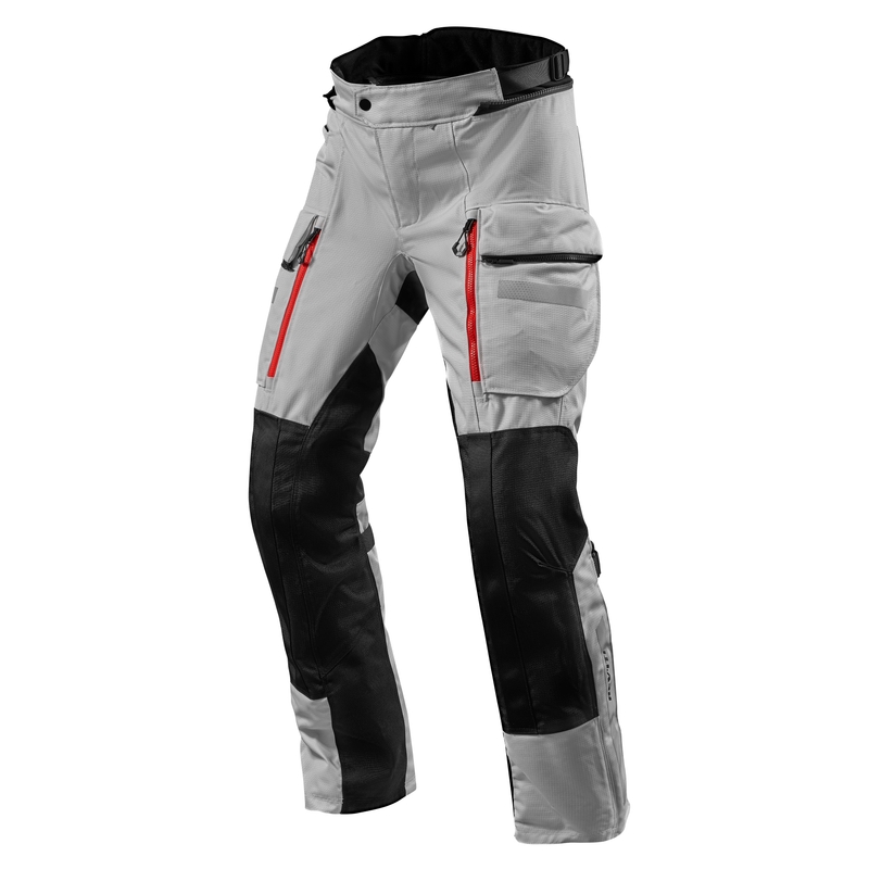 Pantalón moto Revit Sand 4 H2O plata/negro corto liquidación