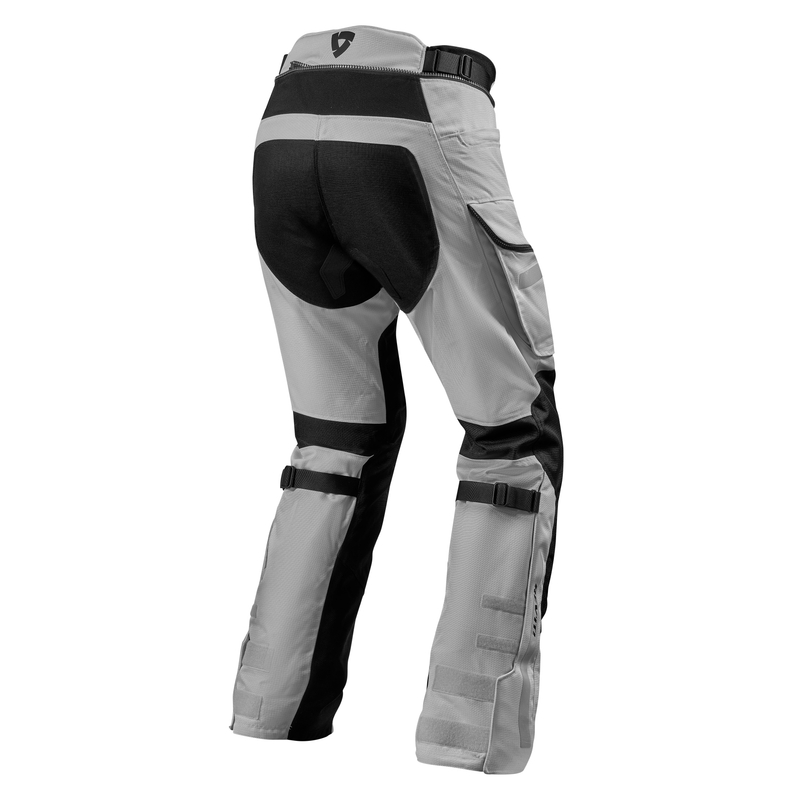 Pantalón moto Revit Sand 4 H2O plata/negro corto liquidación
