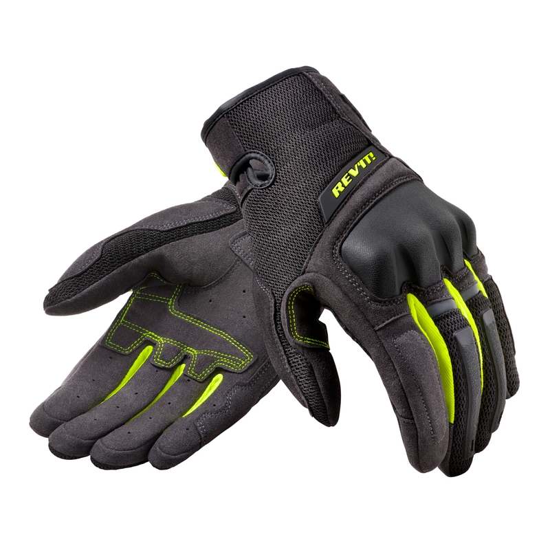 Guantes de moto Revit Volcano negro-amarillo fluorescente liquidación