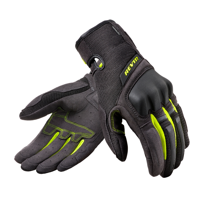Guantes de moto Revit Volcano Black-Fluo Yellow para mujer liquidación