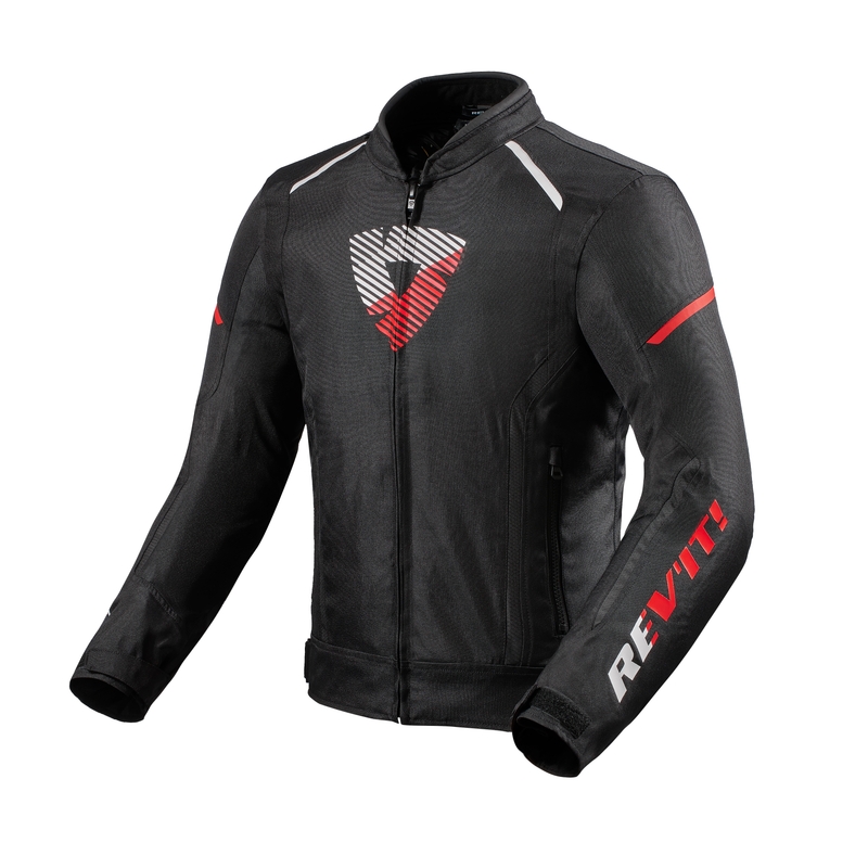 Chaqueta de moto Revit Sprint H2O negro-rojo fluo liquidación