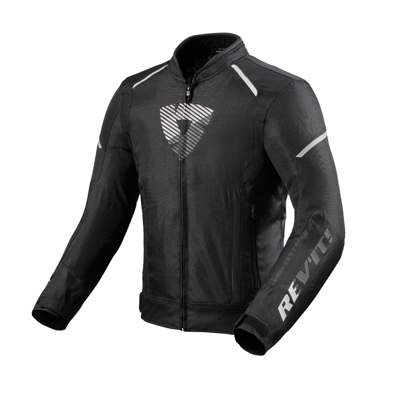 Chaqueta de moto Revit Sprint H2O en blanco y negro liquidación