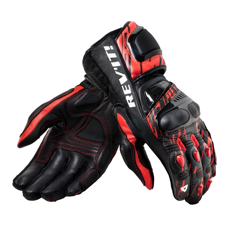 Guantes de moto Revit Quantum 2 negro-rojo fluo liquidación