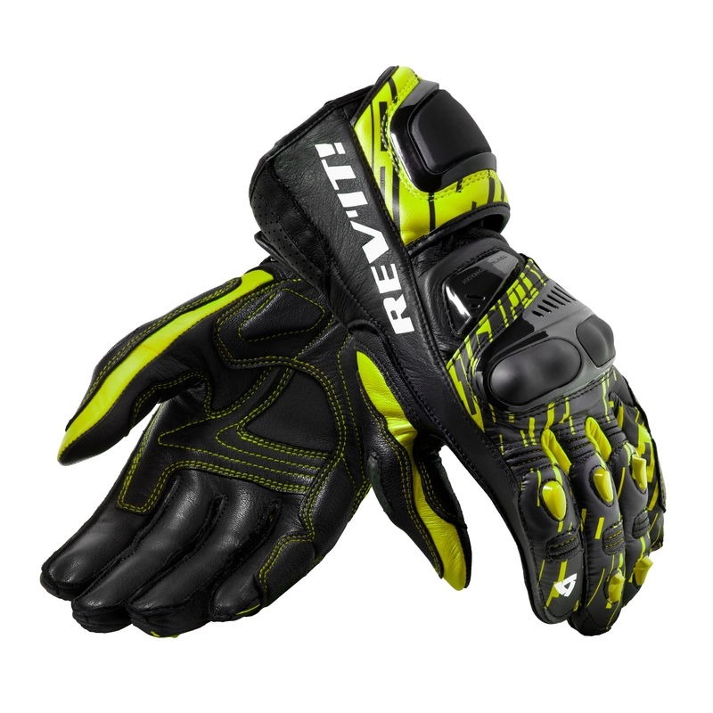 Guantes de moto Revit Quantum 2 negro-amarillo fluo liquidación