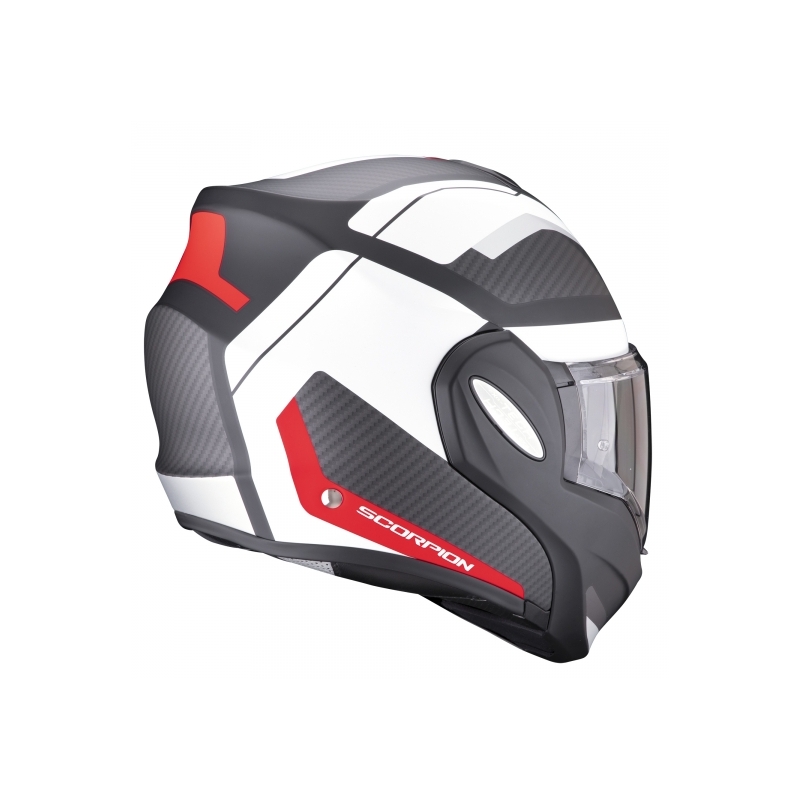 Casco abatible Scorpion EXO-TECH Trap negro-blanco-rojo