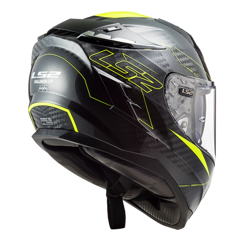 Casco integral de moto LS2 FF327 Challenger CT2 Fold negro-amarillo fluo