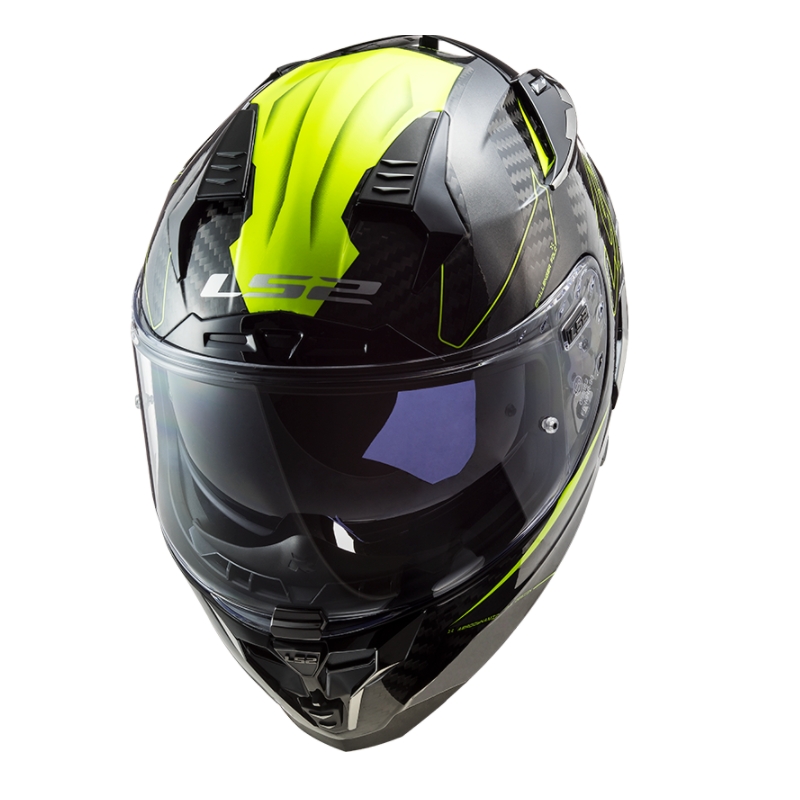 Casco integral de moto LS2 FF327 Challenger CT2 Fold negro-amarillo fluo