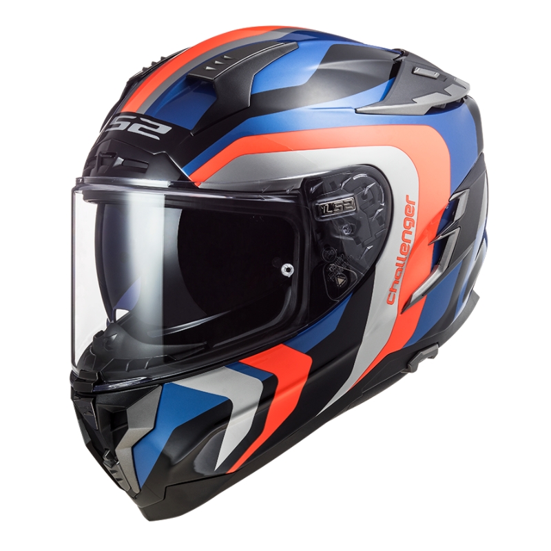 Integrální přilba na motorku LS2 FF327 Challenger Galactic modro-oranžovo-šedá výprodej