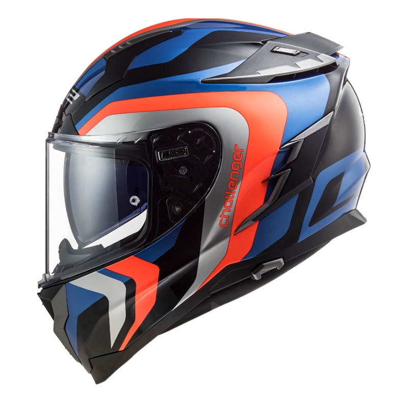 Integrální přilba na motorku LS2 FF327 Challenger Galactic modro-oranžovo-šedá výprodej