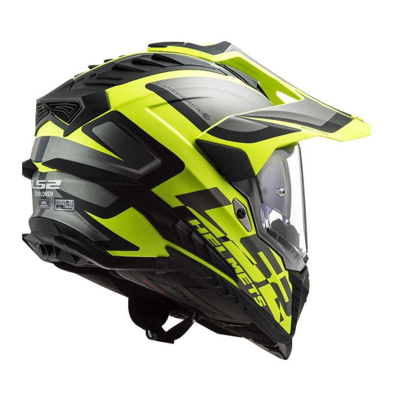 Casco Enduro LS2 MX701 Explorer Alter negro-gris-amarillo fluo