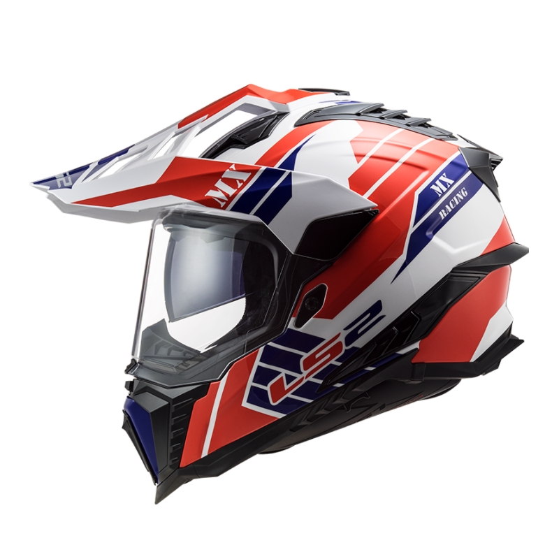 Enduro přilba LS2 MX701 Explorer Atlantis bílo-modro-červená výprodej