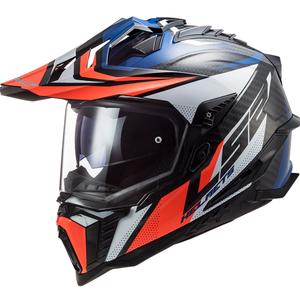 Casco de enduro LS2 MX701 Explorer C Focus blanco-azul-rojo