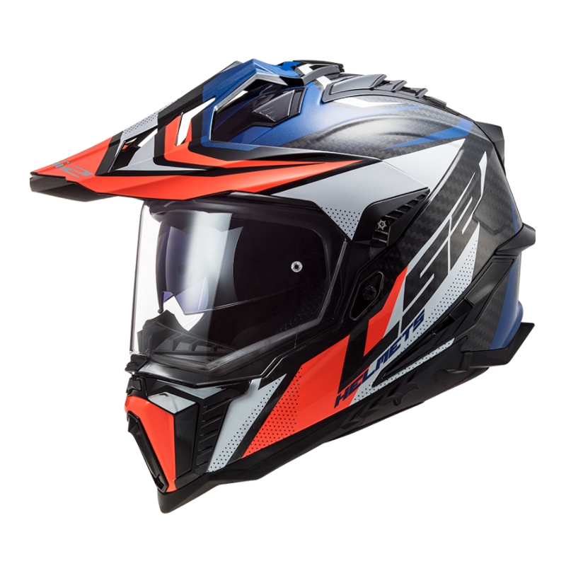 Casco de enduro LS2 MX701 Explorer C Focus blanco-azul-rojo