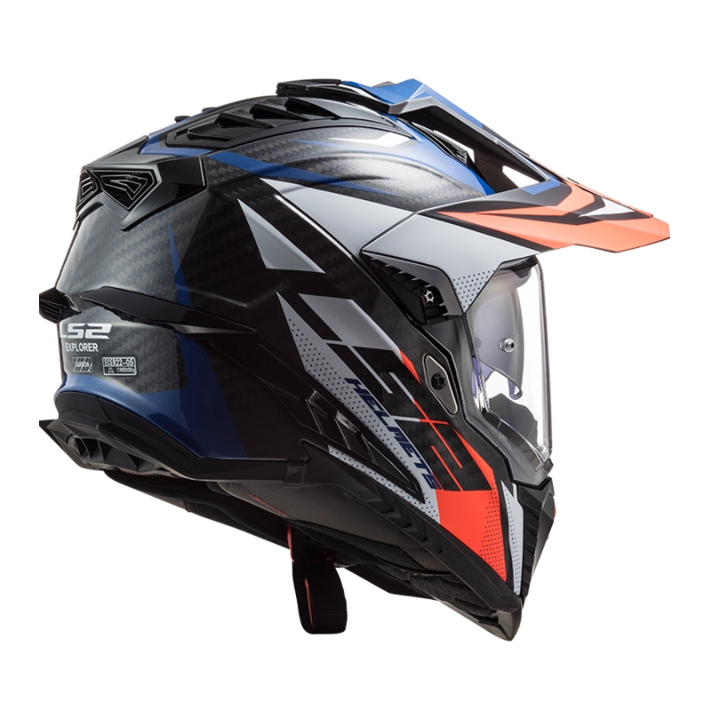 Casco de enduro LS2 MX701 Explorer C Focus blanco-azul-rojo