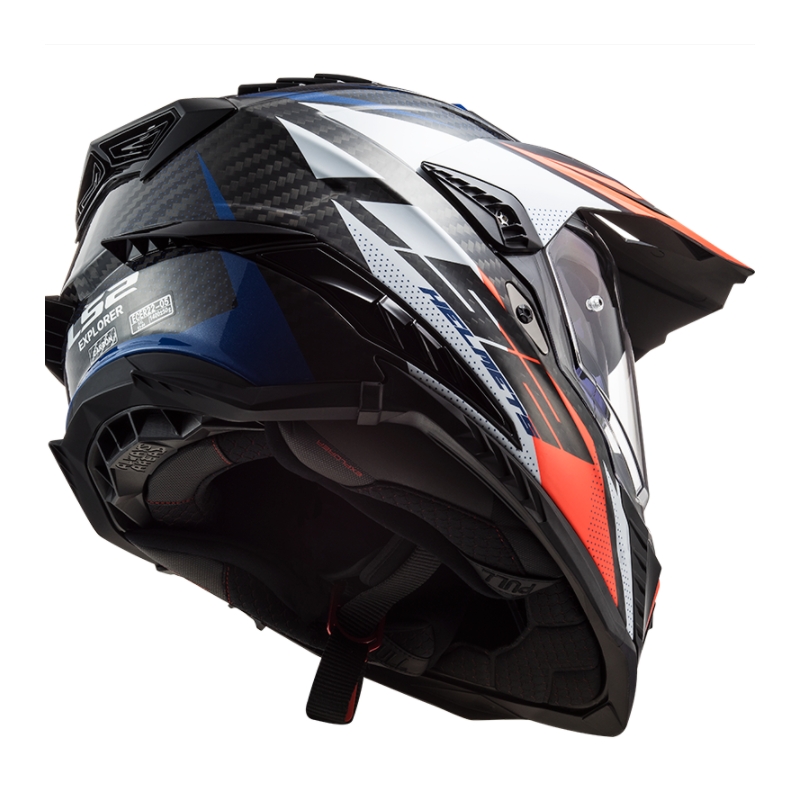 Casco de enduro LS2 MX701 Explorer C Focus blanco-azul-rojo
