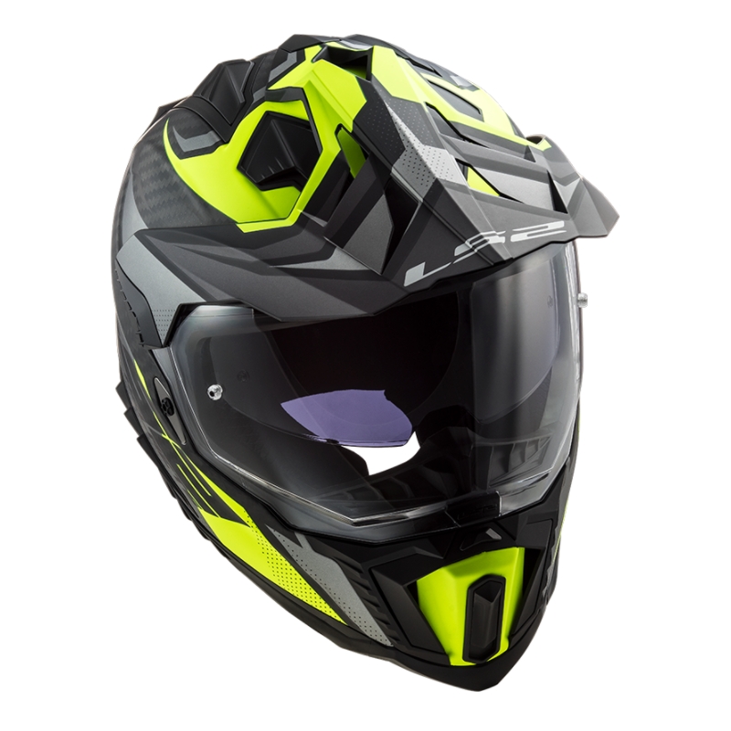 Casco Enduro LS2 MX701 Explorer C Focus negro-gris-amarillo fluo