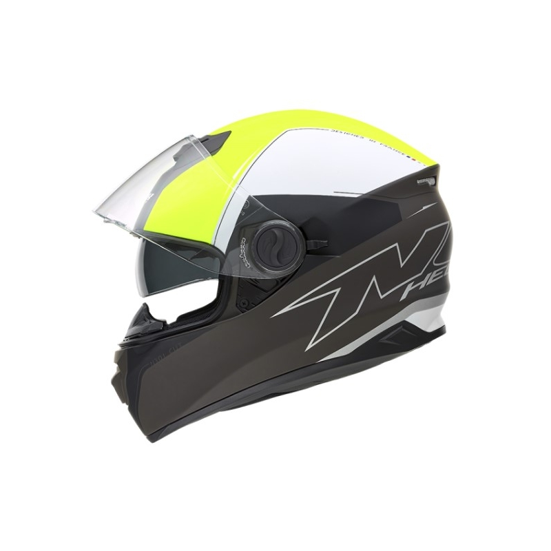 Integrální přilba na motorku NOX N301 Cut černo-bílo-fluo žlutá - II. jakost výprodej