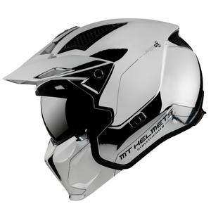 Casco MT Streetfighter SV Cromado Visera Abierta Plata Venta liquidación