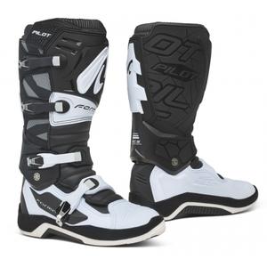 Botas de moto Forma Pilot en blanco y negro