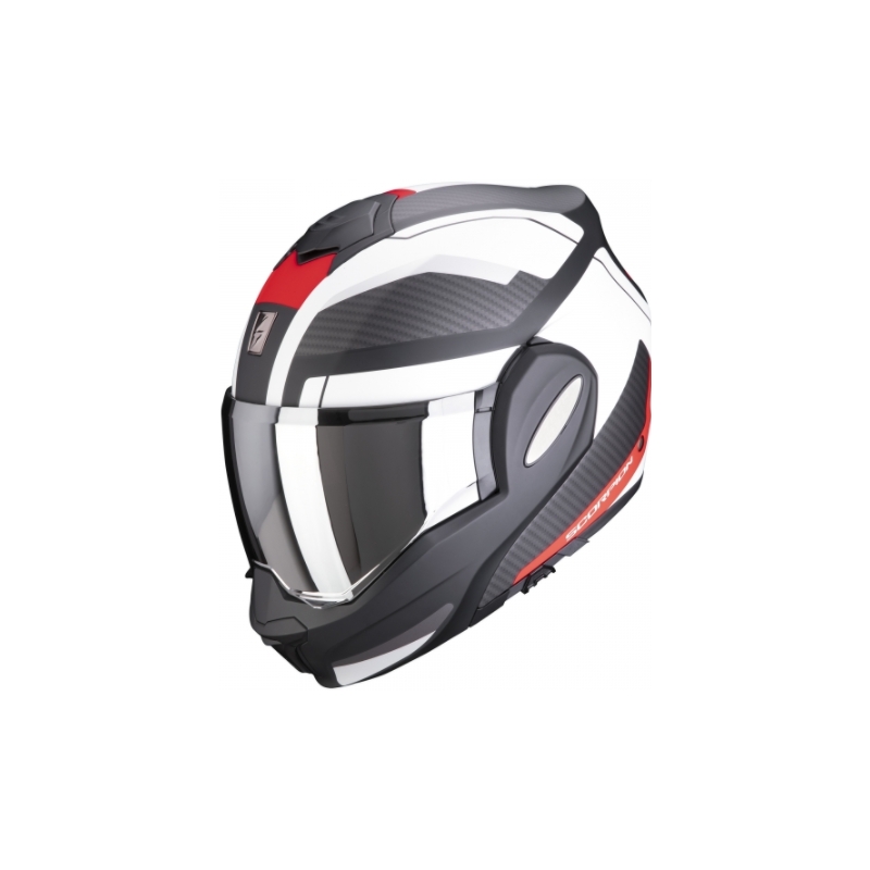 Casco abatible Scorpion EXO-TECH Trap negro-blanco-rojo