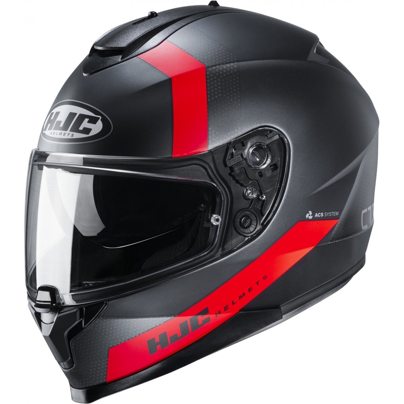 Casco integral de moto HJC C70 Eura MC1SF rojo-gris