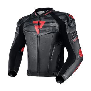 Chaqueta de cuero negro y rojo Rebelhorn Vandal