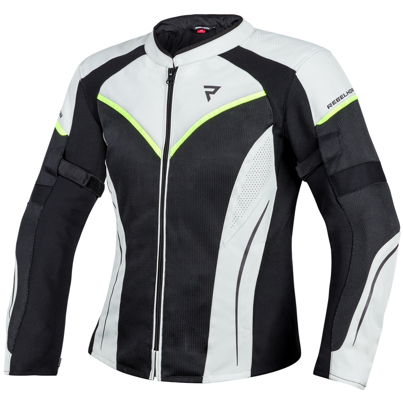 Chaqueta de moto para mujer Rebelhorn Flux Negro-Gris