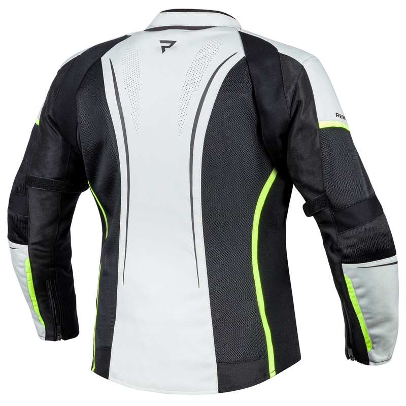 Chaqueta de moto para mujer Rebelhorn Flux Negro-Gris
