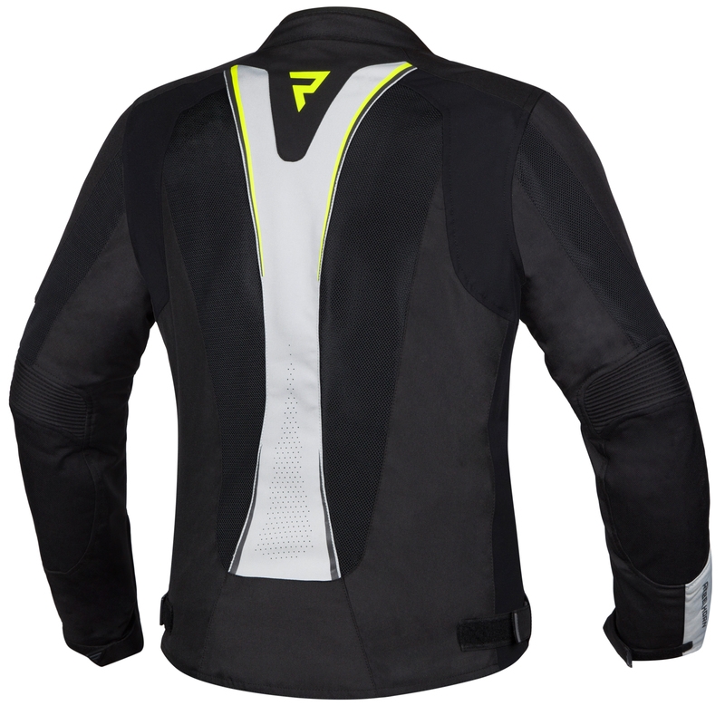 Chaqueta de moto Rebelhorn Hiflow IV Black-Silver-Fluo Yellow para mujer liquidación