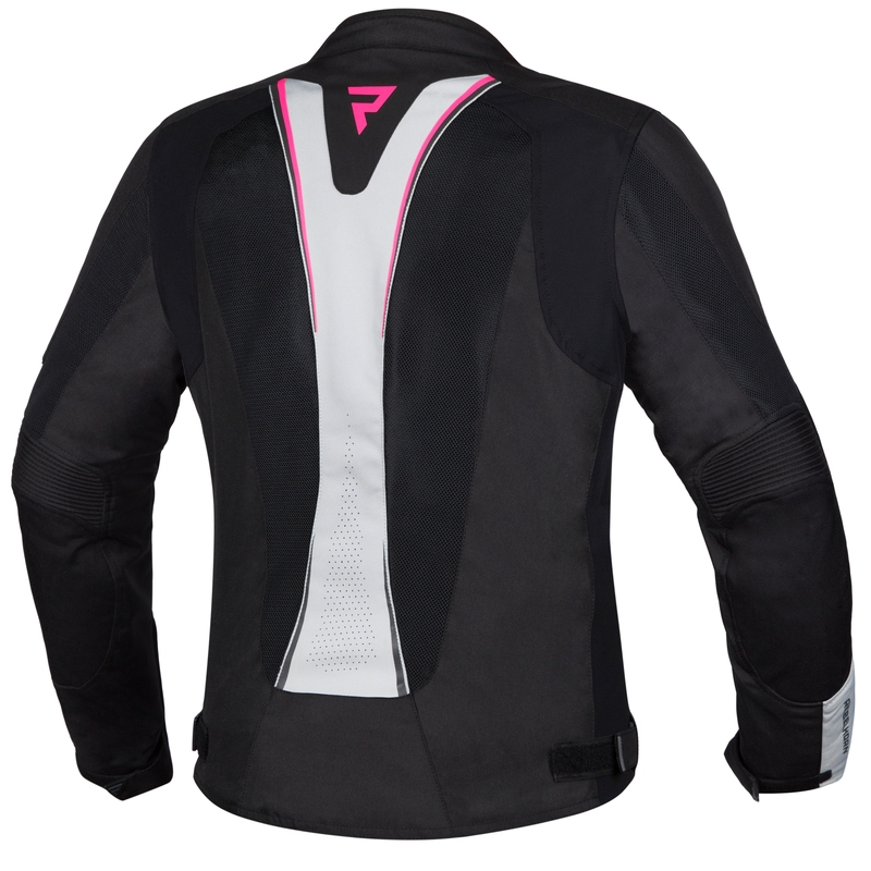Chaqueta de moto para mujer Rebelhorn Hiflow IV Negro-Plata-Rosa liquidación